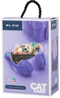 BLOW Wireless headset Bluetooth 5.0 LED for kids purple ears