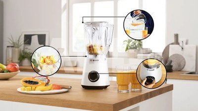 Bosch Blender | MMB6141W VitaPower Series 4 | Tabletop | 1200 W | Jar material Tritan | Jar capacity 1.5 L | White