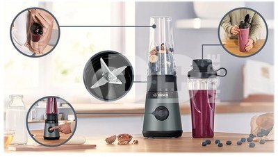 Bosch | VitaPower ToGo Smoothie Maker | MMB2111S | Tabletop | 450 W | Jar material Tritan | Jar capacity 0.6 L | Ice crushing | Silver