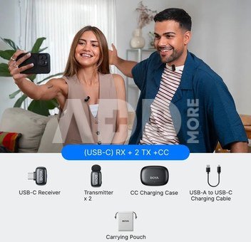 Boya wireless microphone mini 2-02 USB-C, black