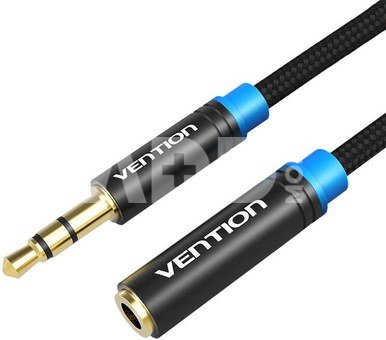 Braided 3.5mm Audio Extender 1.5m Vention VAB-B06-B150-M Black