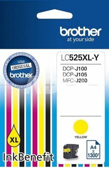 Brother Ink LC525XLY YEL 1300sh for DCPJ100/J105/J200