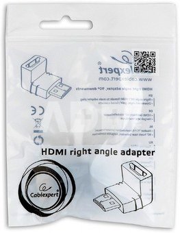 Cablexpert HDMI right angle adapter, 90&deg; downwards