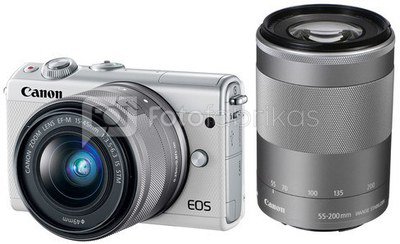 Canon EOS M100 Kit white + EF-M 15-45 + EF-M 55-200