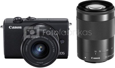 Canon EOS M200 Kit black + EF-M 15-45 + 55-200 IS STM