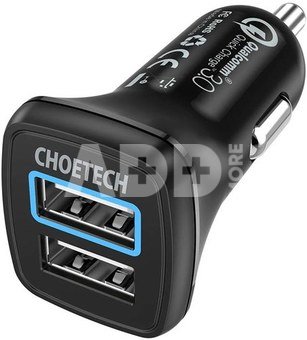 Car Charger 30W QC 3.0 Dual Ports (black)