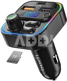 Car transmitter Budi T05, 2 x USB + USB-C