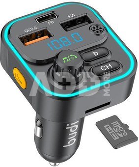Car transmitter Budi T05, 2 x USB + USB-C