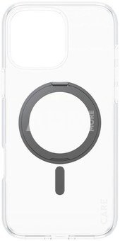 CARE by PanzerGlassFeature Case Transparent w. Black Kickstand & MagSafe iPhone 16 Pro Max | CARE