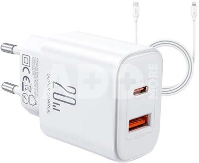 Charger Joyroom JR-TCF05 Flash, 20W + C to L Cable 1m (White)