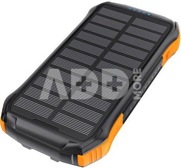 Choetech B659 Solární powerbanka s indukčním nabíjením 2x USB 10000mAh Qi 5W (černo-oranžová)