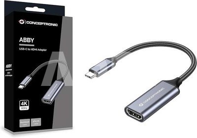 Conceptronic ABBY09G USB-C-to-HDMI-Adapter, 4K 60Hz