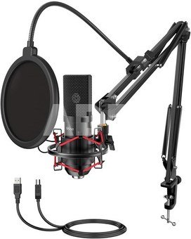 Condenser microphone with tripod Fifine T732 (black)