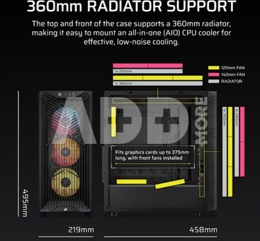 Corsair PC Case | 3200D RS ARGB | Smoke | Mid-Tower