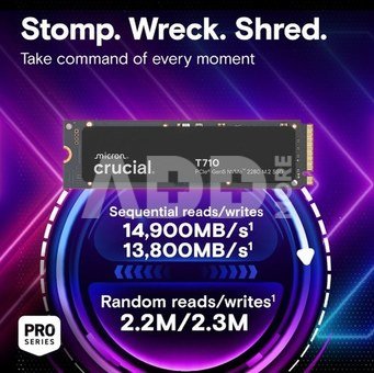 Crucial T710 with heatsink 2TB PCIe Gen5 NVMe M.2 2280 SSD