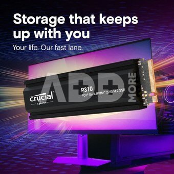 Crucial P310 Gen4 2280 2TB NVMe PCIe M.2 SSD mit heatsink