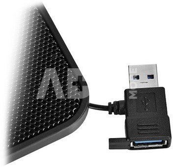 Deepcool ergonomic stand- cooler. black , USB 3.0 pass- truoght, it can be used as a notebook stand and/or cooling pad. The adjustable anti-skid holders are compatible ~15.6" laptops. The two 140mm silent fan and full range mesh surface with aerodynamic designed intake provide silent and efficient cooling.