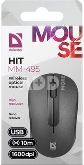 Defender Optical mouse hit MM-49 5 RF black 1600 dpi
