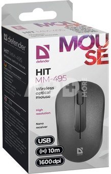 Defender Optical mouse hit MM-49 5 RF black 1600 dpi