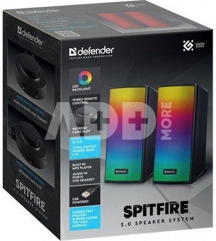 Defender PC SPEAKERS SPITFIRE 2. 0 6W LED USB