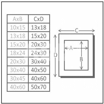 Deknudt S40AK1 P1 white 15x20 Wooden Frame with Passepartout