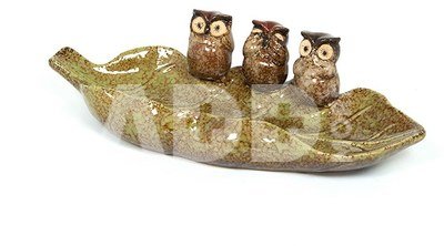 Dekoratyvinė lėštelė keramikinė Trys pelėdos 35x20x11 cm SAVEX