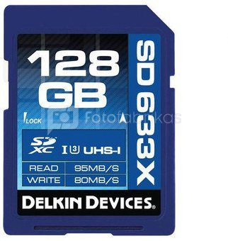 DELKIN 128GB SDHC Elite 633X UHS-I (U3) (95MB/s - 80MB/s)