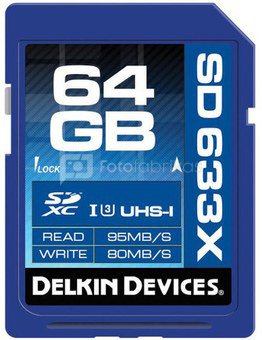 DELKIN 64GB SDHC Elite 633X UHS-I (U3) (95MB/s - 80MB/s)