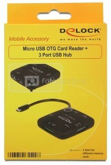 Delock OTG Card Reader Micro USB All-In-One + USB HUB