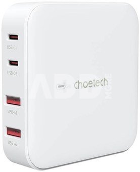 Deskop charger Choetech PD8008, 2x USB-C, 2x USB-A, GaN, 100W (white)