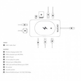 DICOTA USB-C 10-in-1 Charging Hub 4K PD 100W