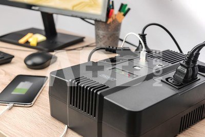 Digitus All-in-One UPS, 600VA/360W, LED 12V/7Ah x1, 4x CEE 7/7,3x IEC C13, USB, RJ45