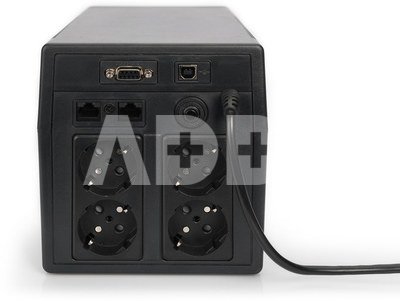 Digitus Line-Interactive UPS DN-170076, 2000VA/1200W 12V/9Ah x2 battery, 4x CEE 7/7, USB, RS232, RJ45,LCD, Simulated sine wave, 198 x 158 x 380 mm, Weight: 10.5 kg