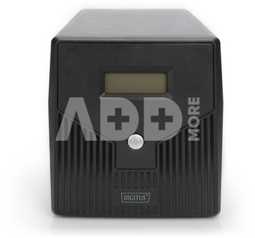 Digitus Line-Interactive UPS DN-170076, 2000VA/1200W 12V/9Ah x2 battery, 4x CEE 7/7, USB, RS232, RJ45,LCD, Simulated sine wave, 198 x 158 x 380 mm, Weight: 10.5 kg