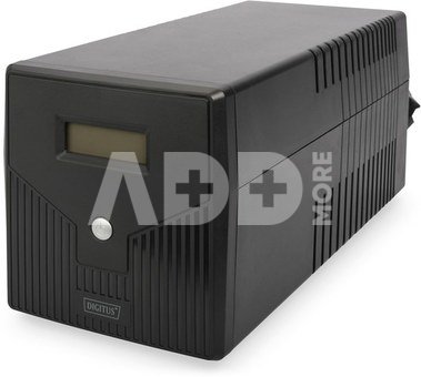 Digitus Line-Interactive UPS DN-170076, 2000VA/1200W 12V/9Ah x2 battery, 4x CEE 7/7, USB, RS232, RJ45,LCD, Simulated sine wave, 198 x 158 x 380 mm, Weight: 10.5 kg