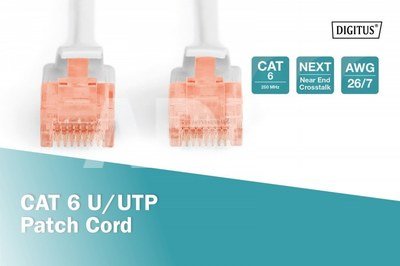 Digitus Patch cord U/UTP cat.6 PVC 0,5m grey