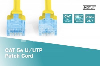 Digitus Patch cord U/UTP kat.5e PVC 5m yellow