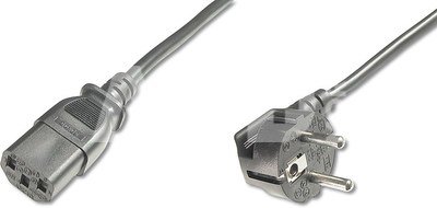 Digitus Power Cord, Schuko (CEE 7/7) 90&oslash; angled - C13 M/F, H05VV-F3G 0.75qmm 1.8 m, Black