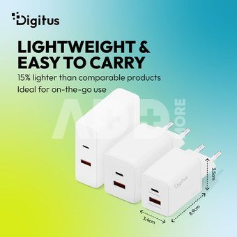 Digitus | USB GaN Charger 45W, 1x USB-C, 1x USB-A | DA-10302