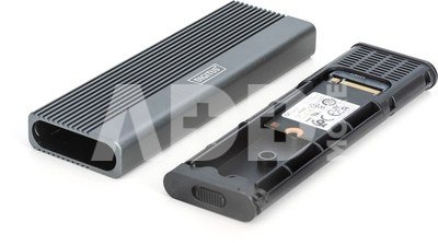 Digitus USB M.2 hard disk enclosure, SSD, external, NVMe + SATA, 10Gbps (NVMe) 6 Gbps (SATA), USB3.1 Gen2