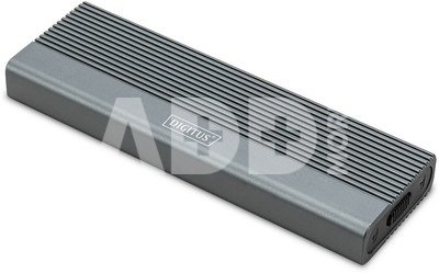 Digitus USB M.2 hard disk enclosure, SSD, external, NVMe + SATA, 10Gbps (NVMe) 6 Gbps (SATA), USB3.1 Gen2