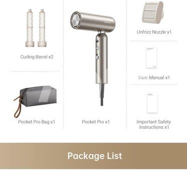Dreame hair dryer Pocket Pro, titanium gold