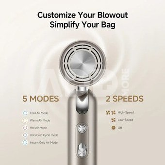 Dreame hair dryer Pocket Pro, titanium gold