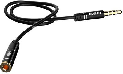 Dudao L11S 3.5mm AUX Audio Extension Cable, 1m (Black)