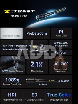 DZO Optics DZOFILM X-tract 18-28mm Metric 0&deg; T8 PL mount with hard case