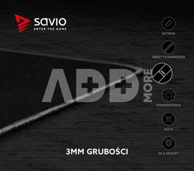 Elmak Mouse and keyboard pad 900x400 SAVIO Precision Control XL, stitched edges