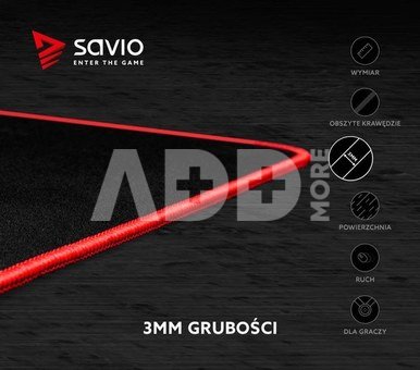 Elmak Mouse and keyboard pad 900x400 SAVIO Turbo Dynamic XL, stitched edges