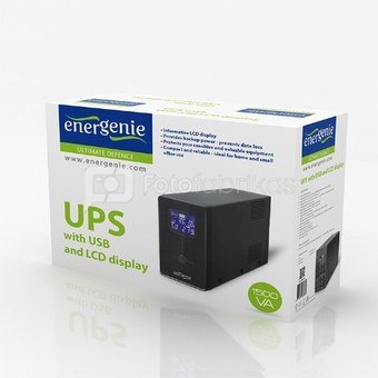 Energenie UPS with USB and LCD display, 3000 VA, black