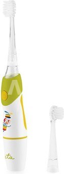 ETA Toothbrush | Sonetic ETA071090040 | Battery operated | For kids | Number of brush heads included 2 | Number of teeth brushing modes 1 | Green/White
