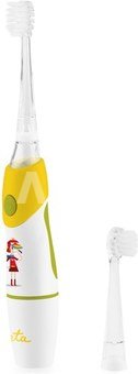 ETA Toothbrush | Sonetic ETA071090050 | Battery operated | For kids | Number of brush heads included 2 | Number of teeth brushing modes 1 | Yellow/White
